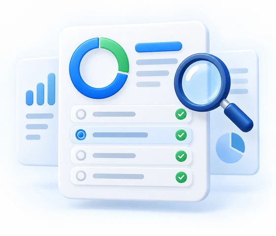 Readiness assessment dashboard with checklist and score ring